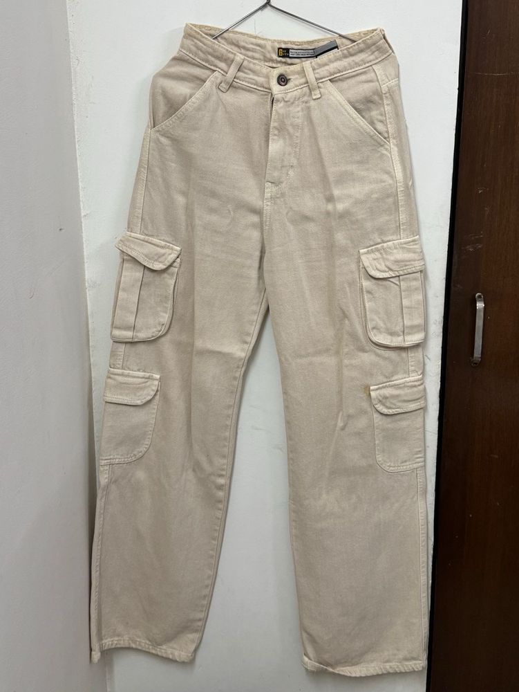 Beige Cargo Pants