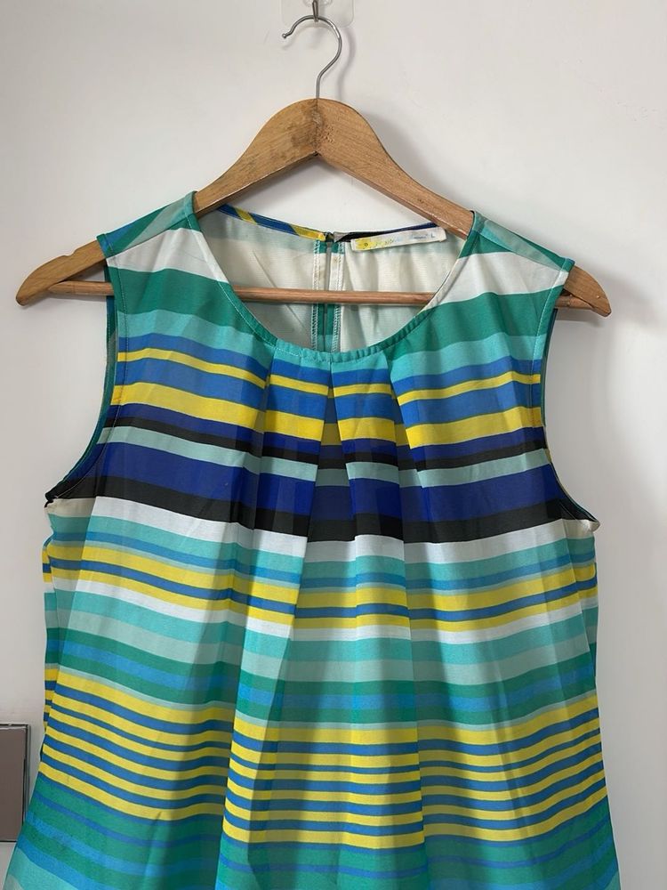 Striped blue casual dress