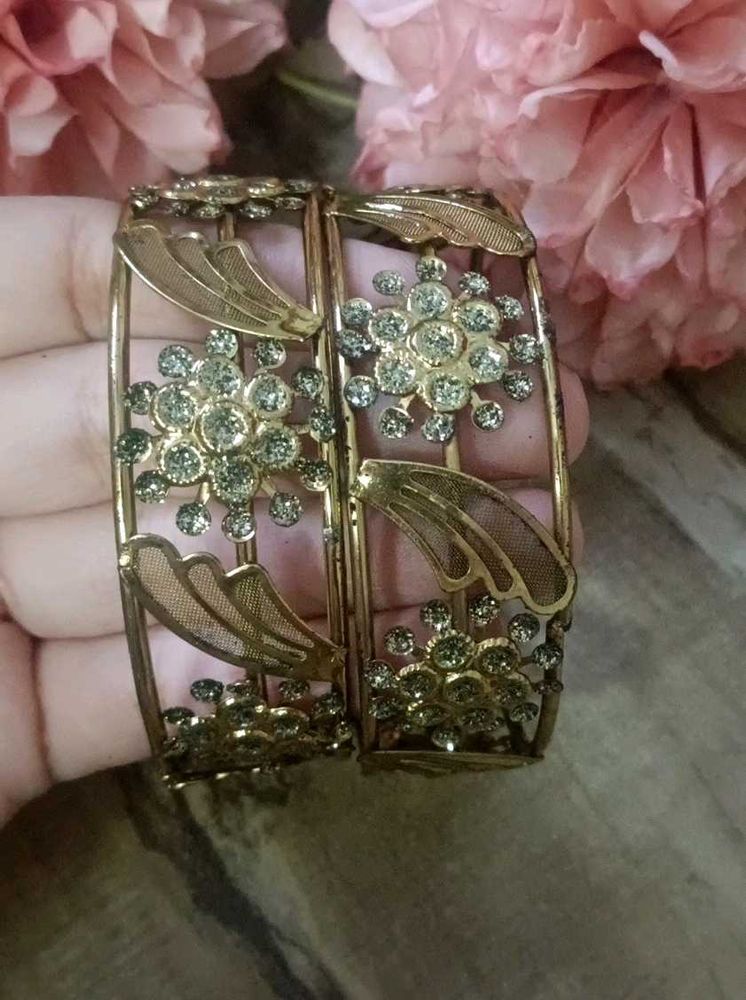 Golden Floral Bangles