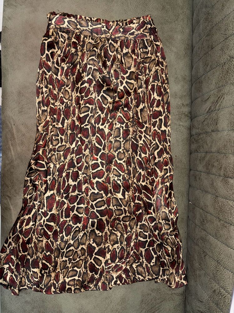 Zara Statement Snake Print Maxi Skirt