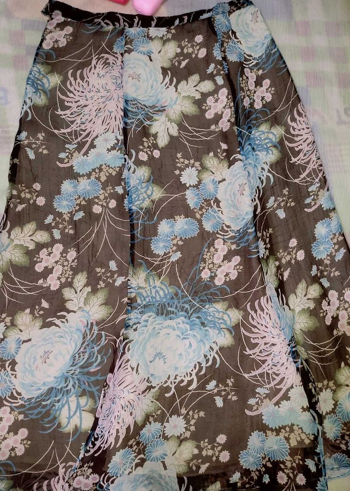 Bohemian Floral Maxi Flared Skirt