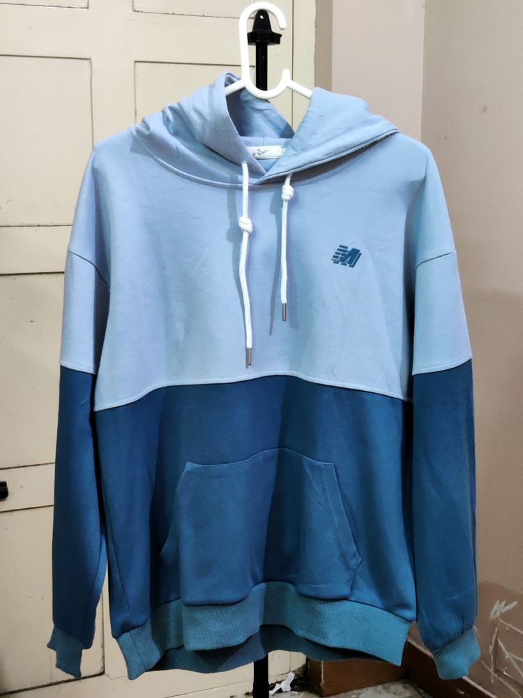 💥BUY1GET1💥 men's blue color-block hoodie (hooded sweatshirt).