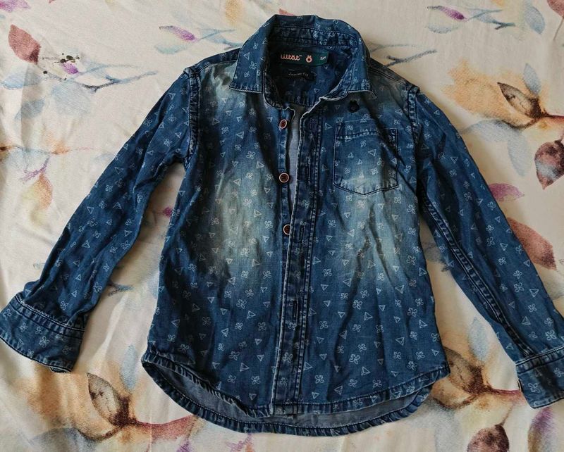 Blue Denim Print Shirt