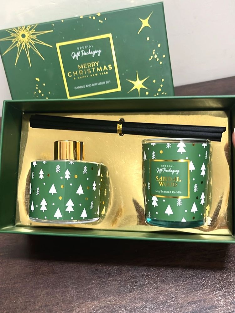 Scented Candle &amp; Diffuser Gift Set - Green