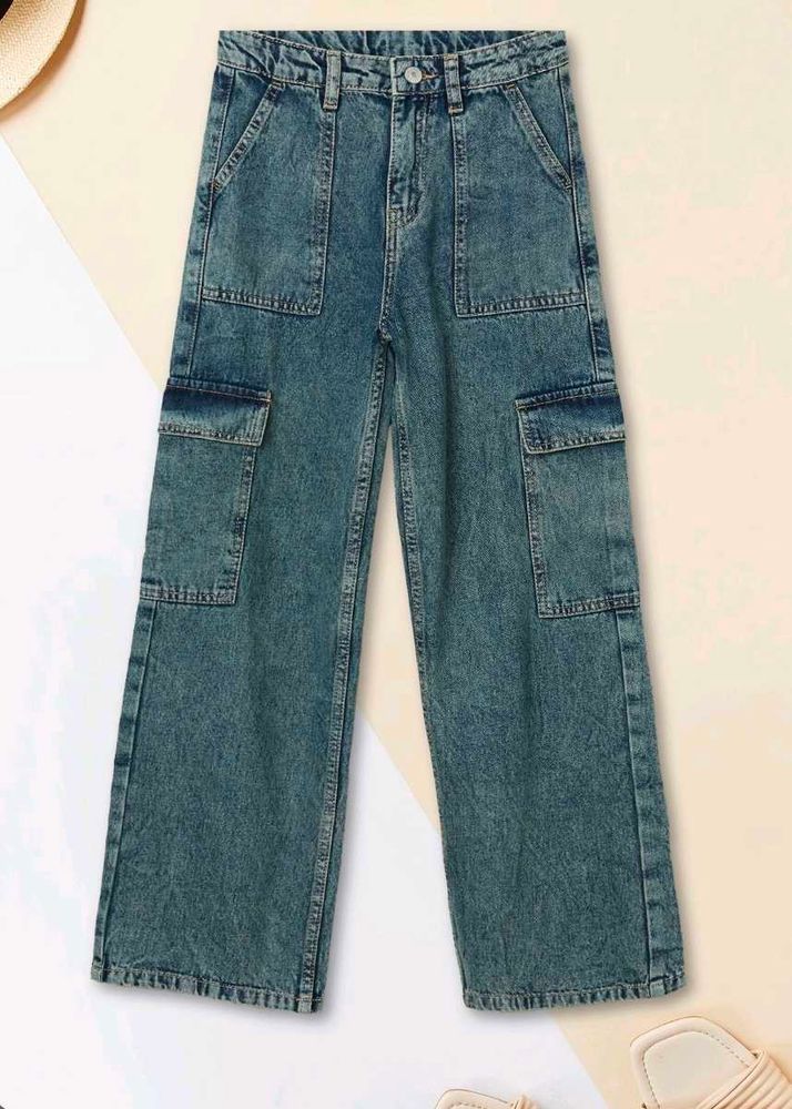 Blue Cargo Denim Jeans