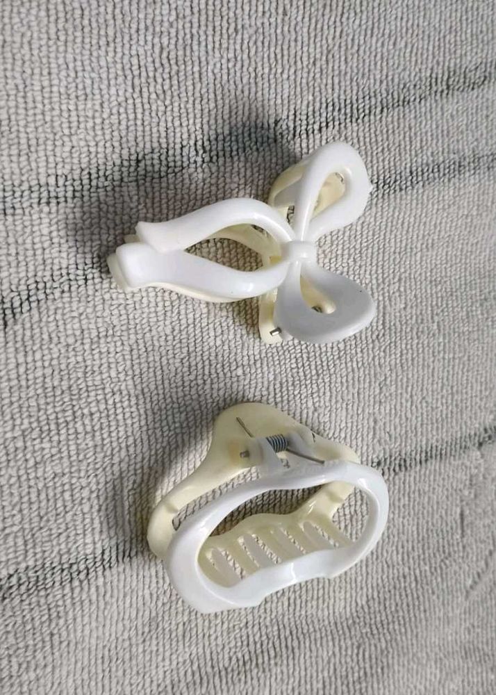 White Hair Clips - Pack of 2