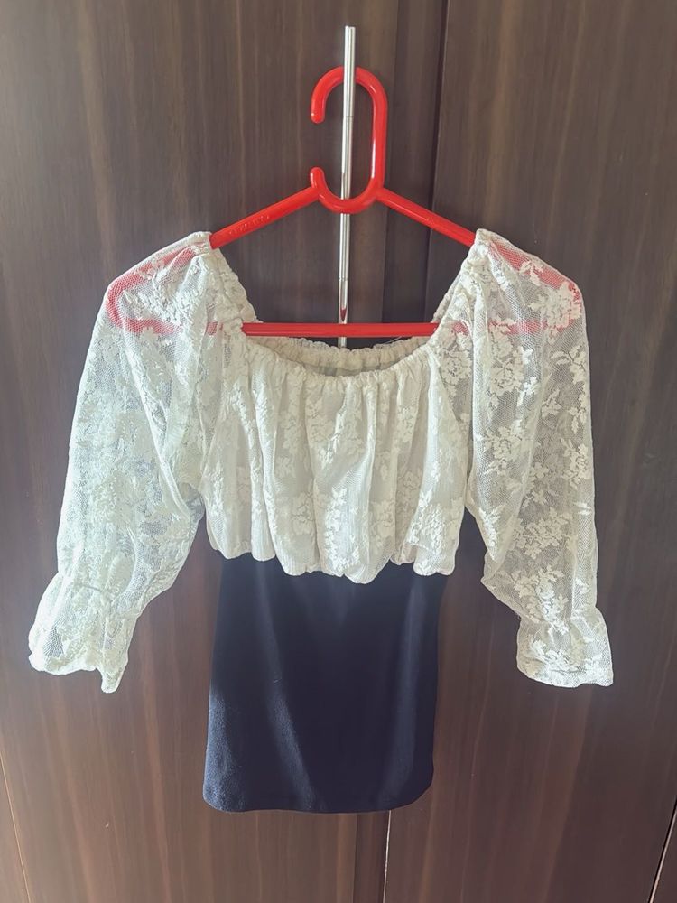 Chic Lace Top with Square Neck