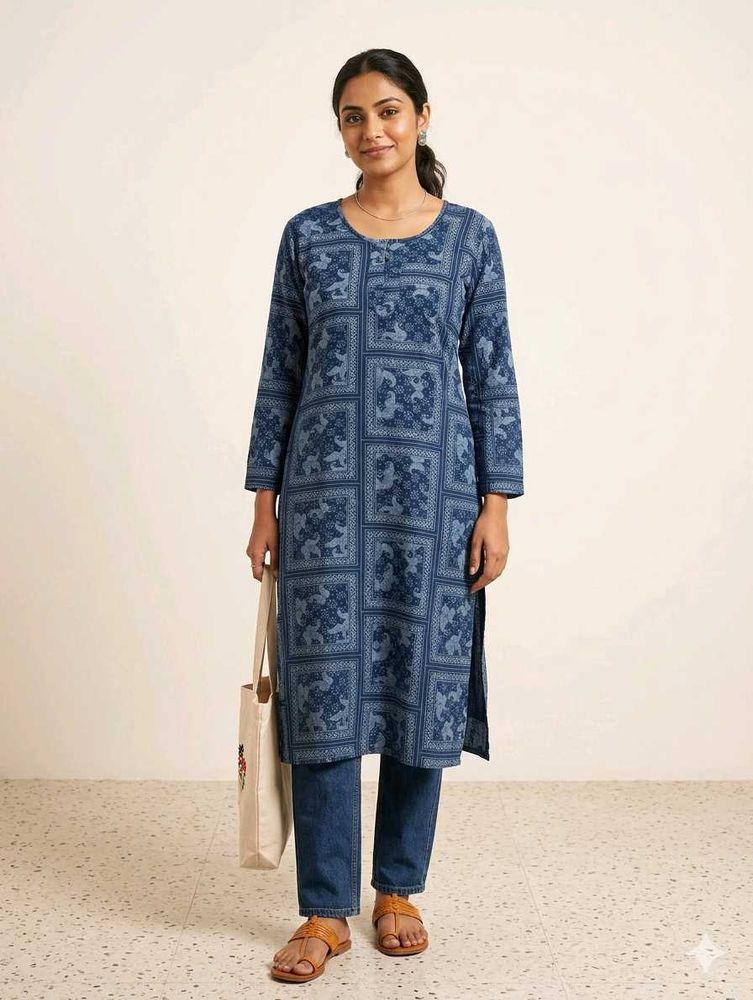 Blue Printed Kurta
