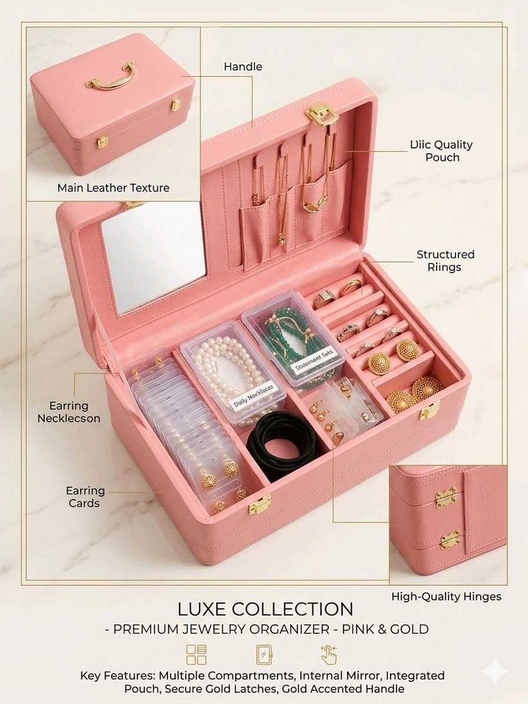 PremiumDouble Layer Wooden Rexine Leather suitcase