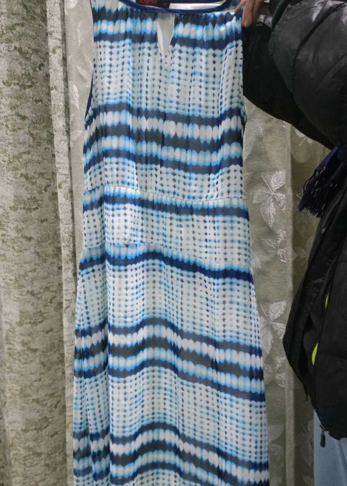 Blue &amp; White Tie-Dye Dress