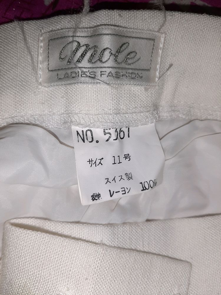 Korean Ladies Fashion White Trouser