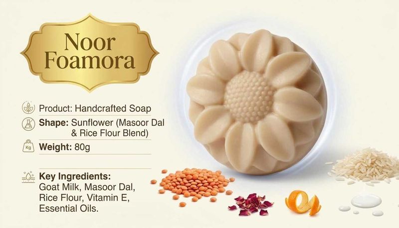Noor foamora Rice and Masoor dal 3 soaps combo