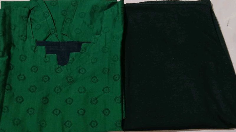Green Printed Kurta with black legging