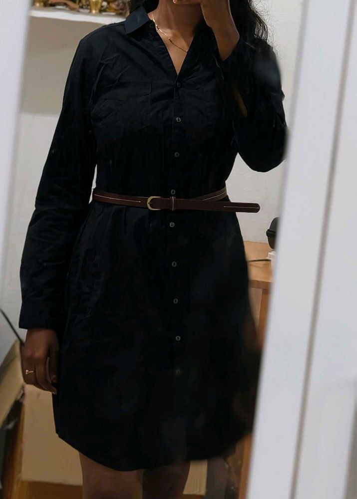 Classic Black Shirt Dress