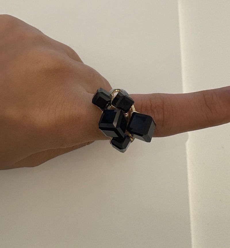 Classy Black Studded Ring
