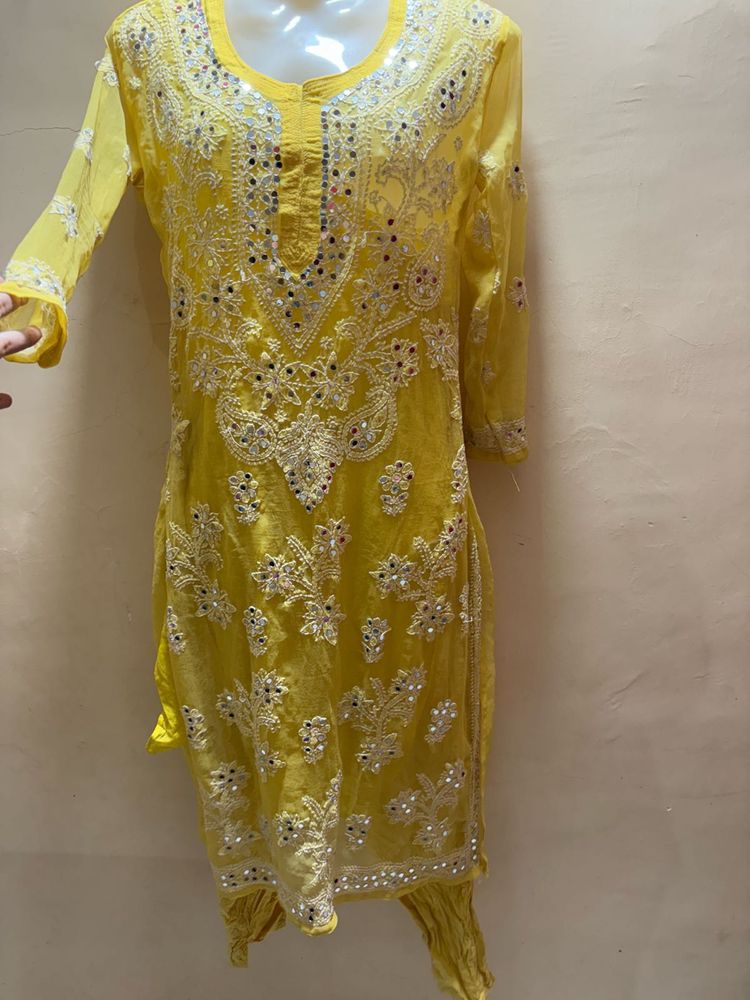 original mirror  Chikankari ready made dress