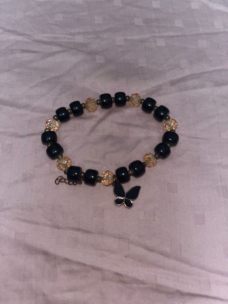 Butterfly Charm Bracelet Black