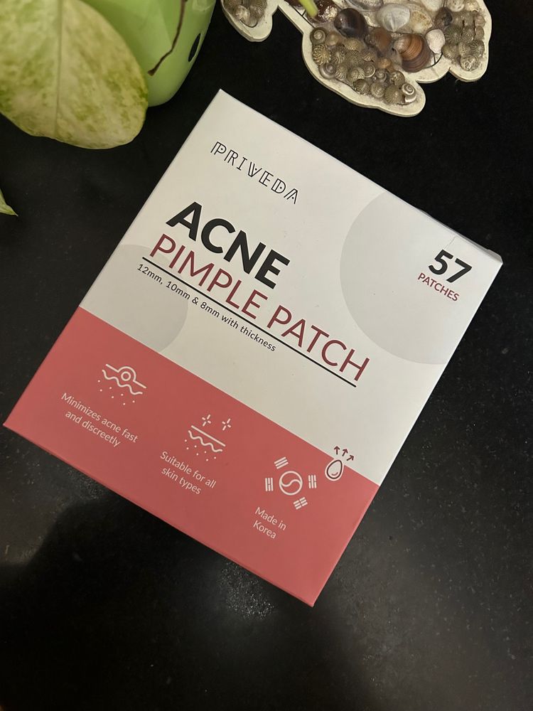 PRIVEDA Acne Pimple Patch 57 Units Hydrocolloid Made in Korea 3 Sizes 8mm 10mm 12mm Waterproof Sheet