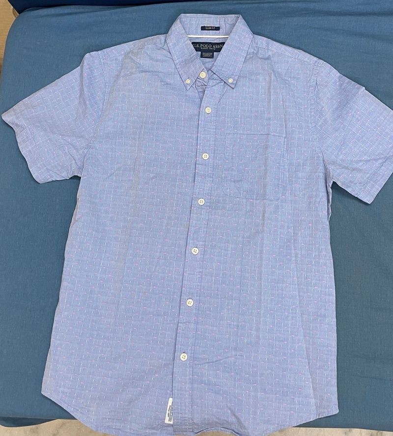 UNWORN Men's Blue Polo Assn. Short Sleeve Shirt