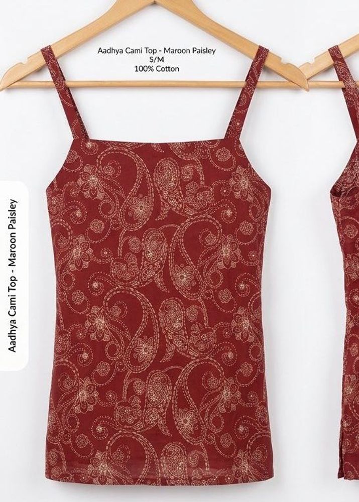 Maroon Paisley Cami Top