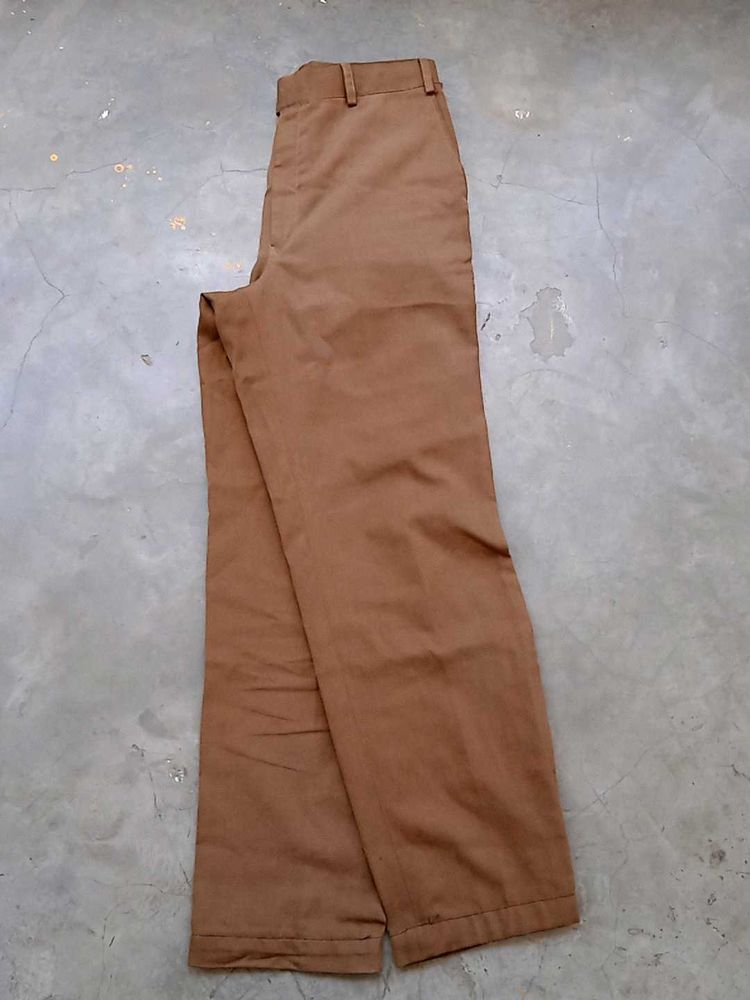 Men Women Brown Classic Cotton Trousers Pant