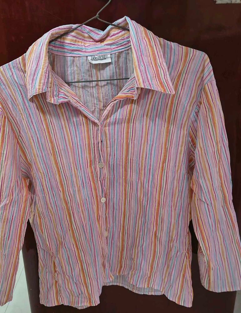 Striped Button-Up Top