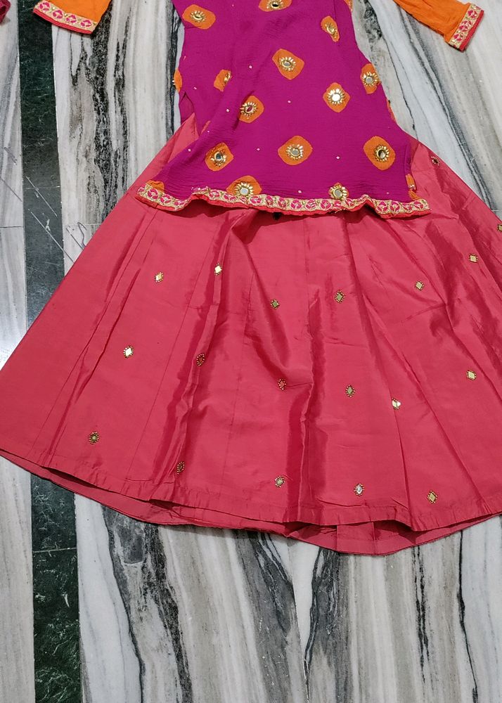 Short Kurti With Skirt Set