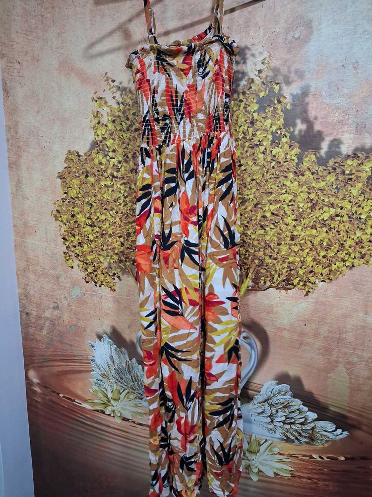 Flowy Tropical Maxi Dress