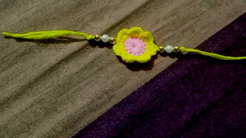Handmade Crochet Flower Rakhi