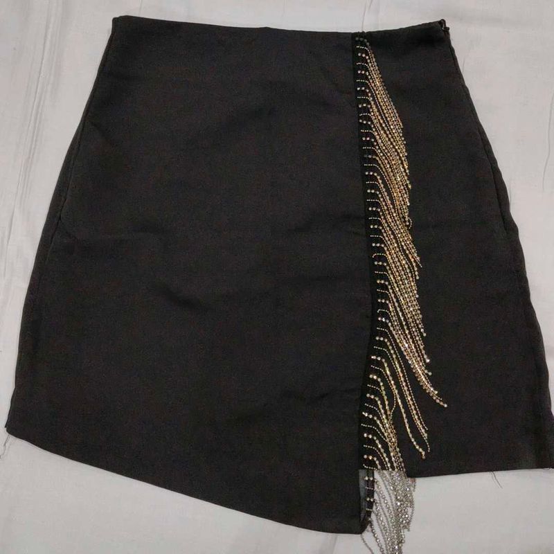 Sparkling Fringe Mini Skirt