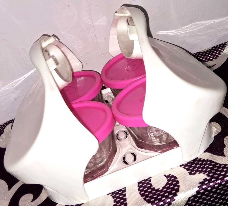 Pink &amp; White Tiffin Box