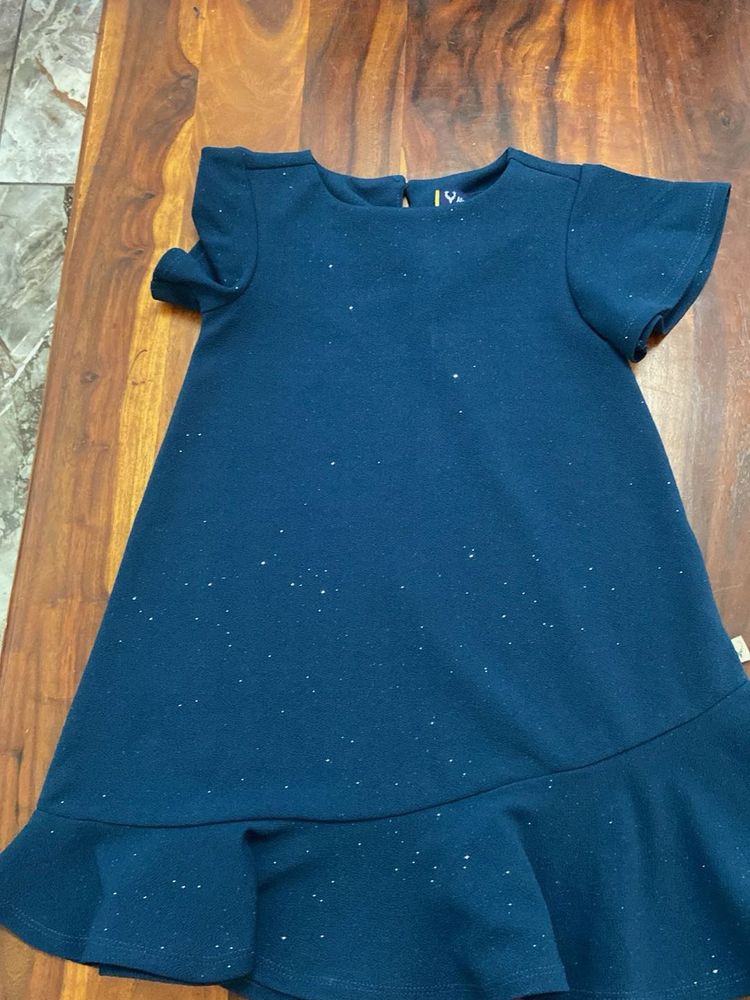 Sparkly Blue Ruffle Dress