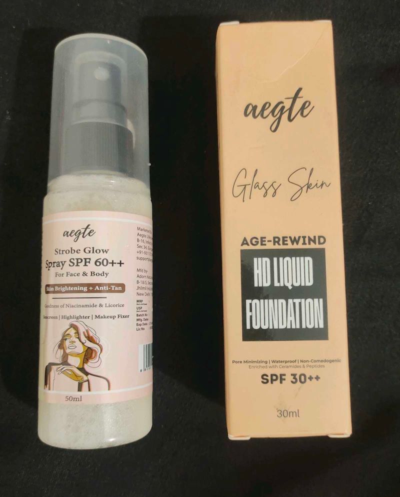New Aegte Glass Skin Foundation &amp; Spray