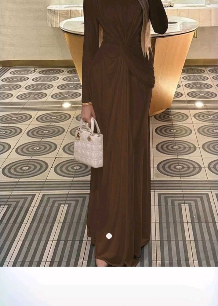 Elegant Brown Maxi Dress