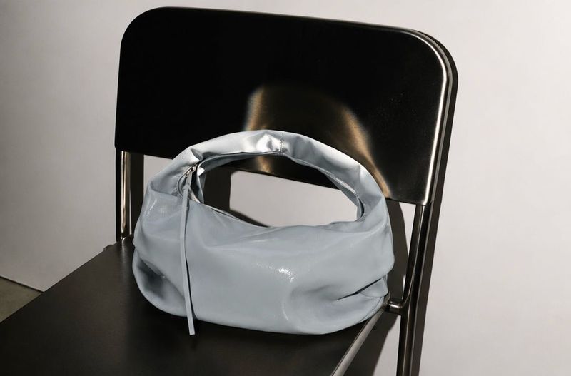 Zara Patent Faux Leather Bag Blue