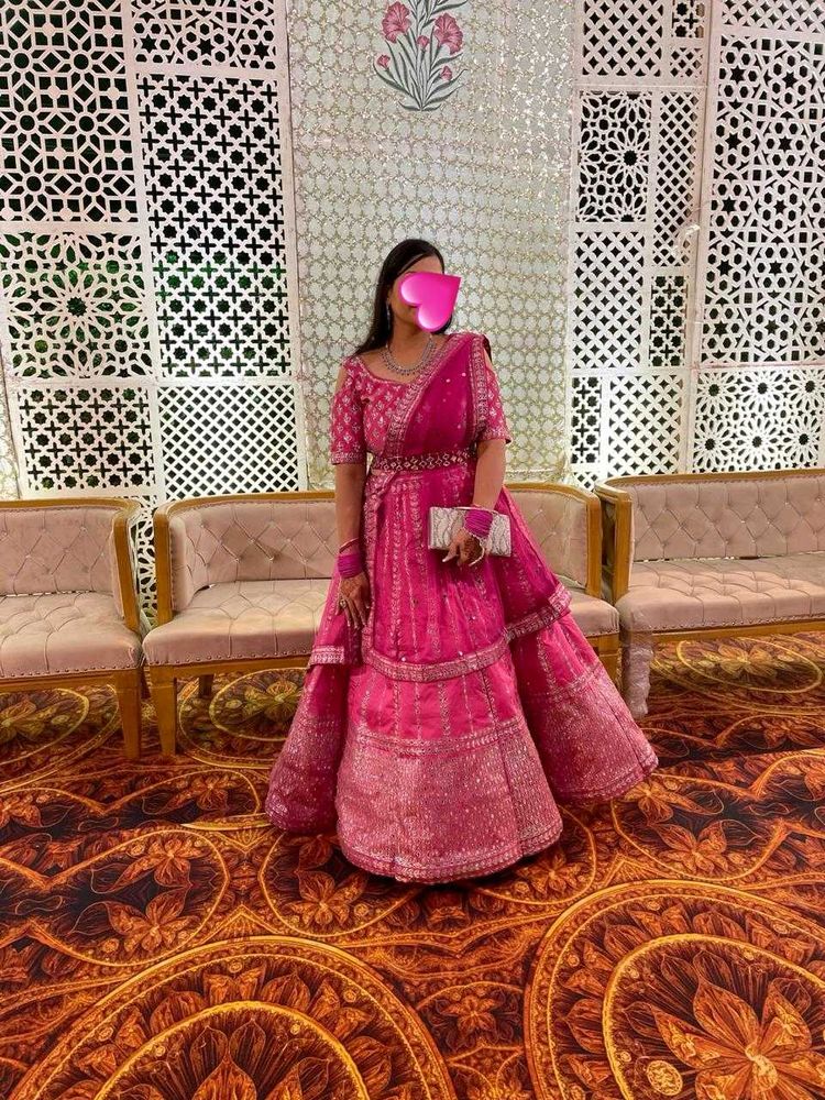 Stunning Pink Embellished Lehenga Set