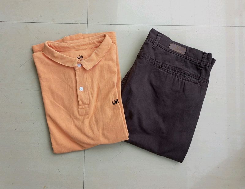 Pair Of Cotton T-shirt &amp; Trouser