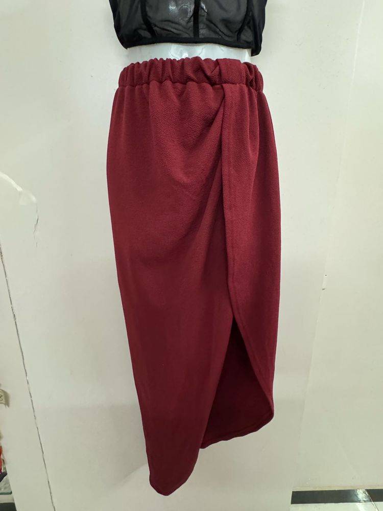 Fancy Maroon Skirt
