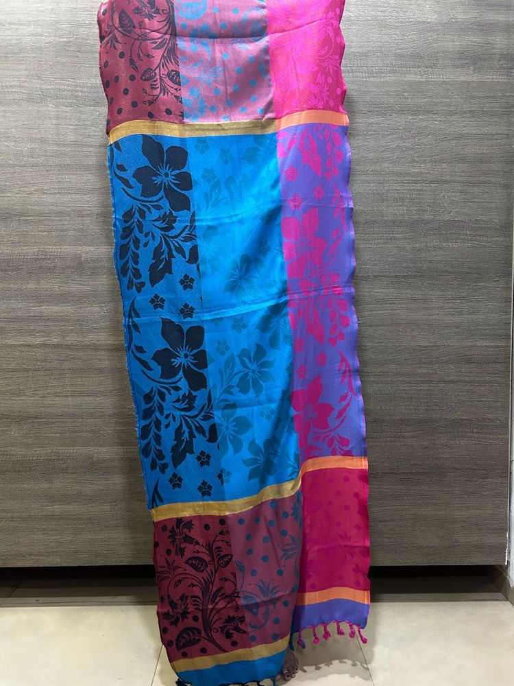 Vibrant Patchwork Shawl as Dupatta