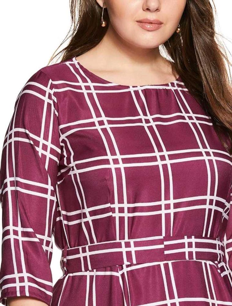 4XL Georgette Knee-Length Dress