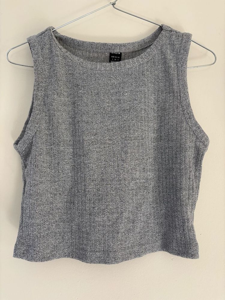 Gray Sleeveless Tank Top