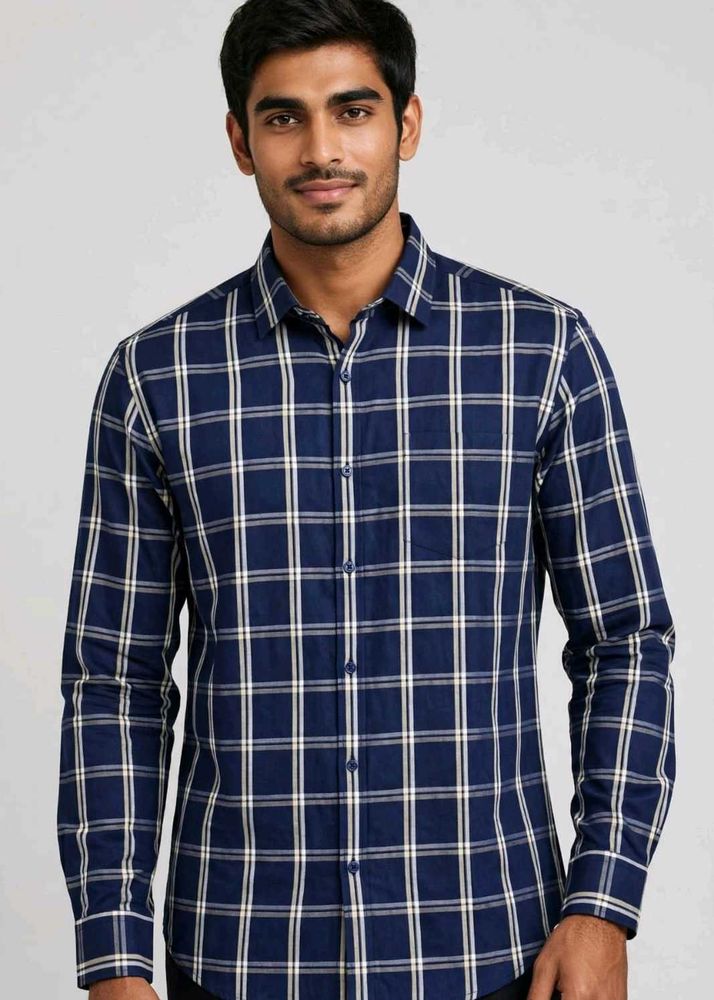 Urban United Men's Navy Blue Checkered