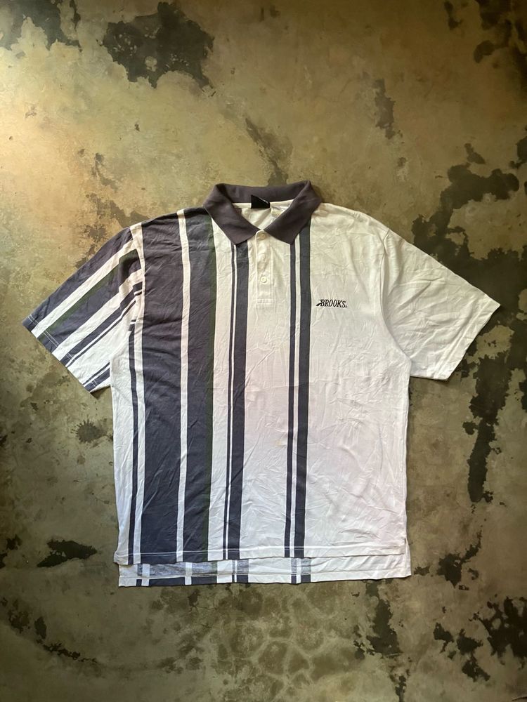 Retro Striped Polo Shirt