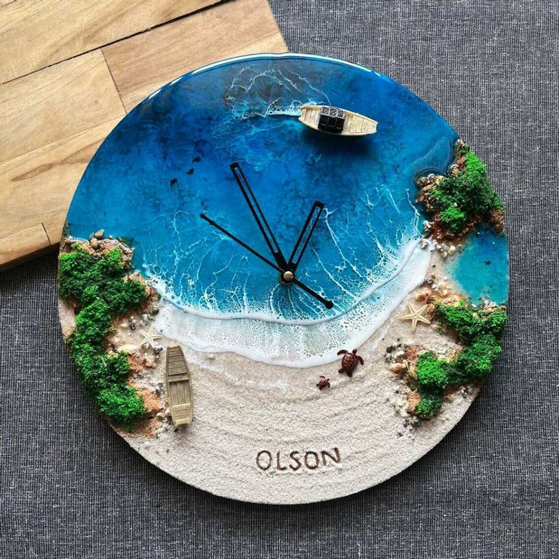 Beach Theme Resin Wall Clock