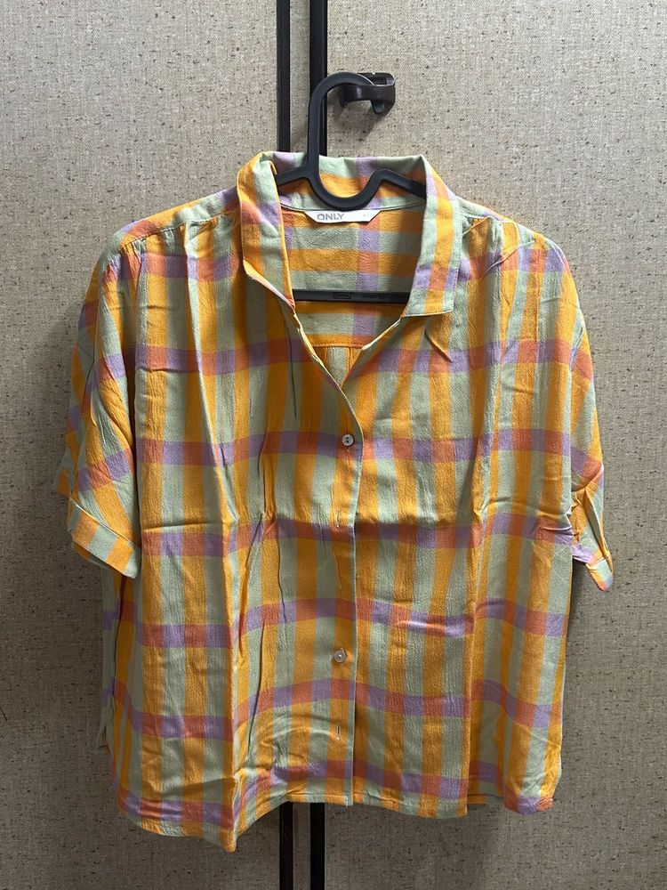 Checked Button-Up Shirt