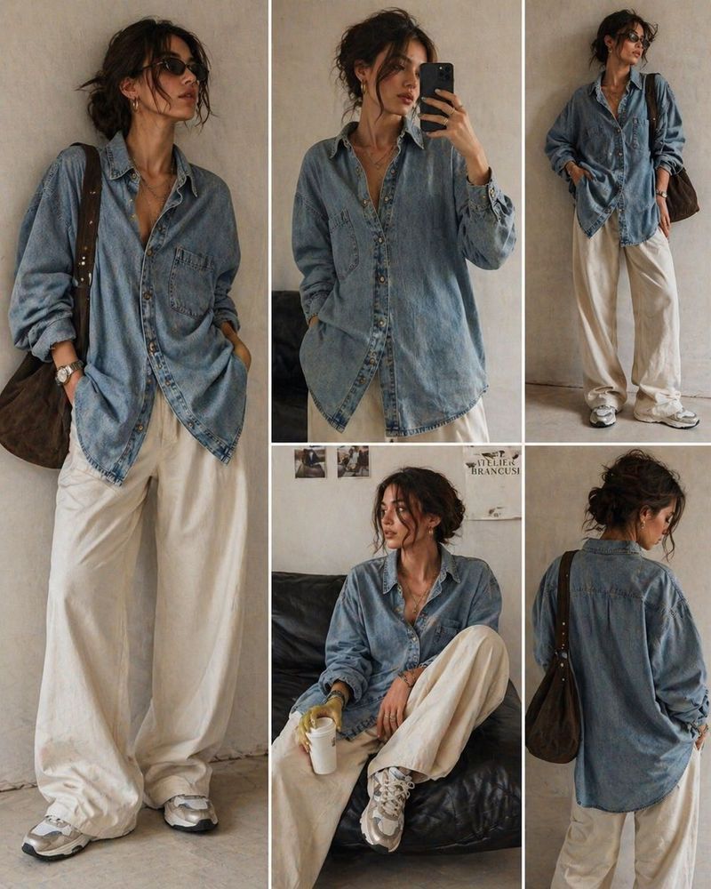 Classic Blue Denim Shirt for Women