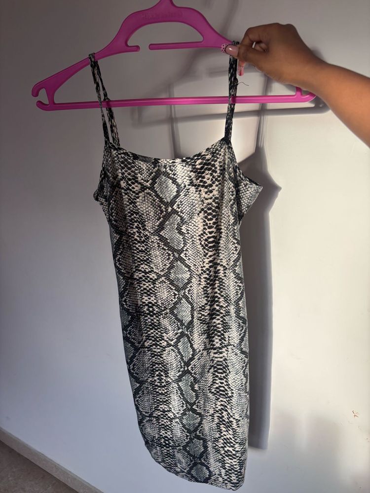 Snake Print Slip Dress