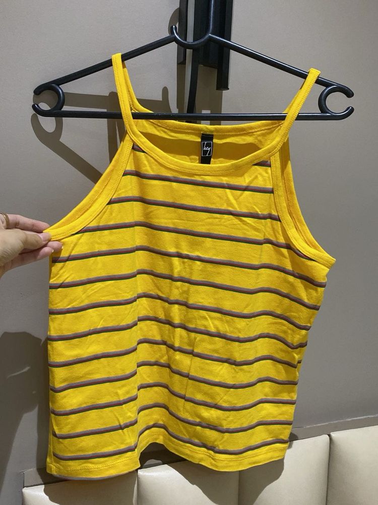 Yellow Striped Tank Top