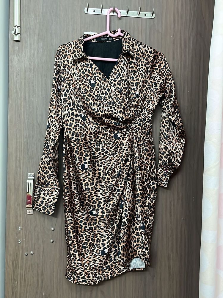 New tag Madame brand Chic Leopard Print Wrap Dress