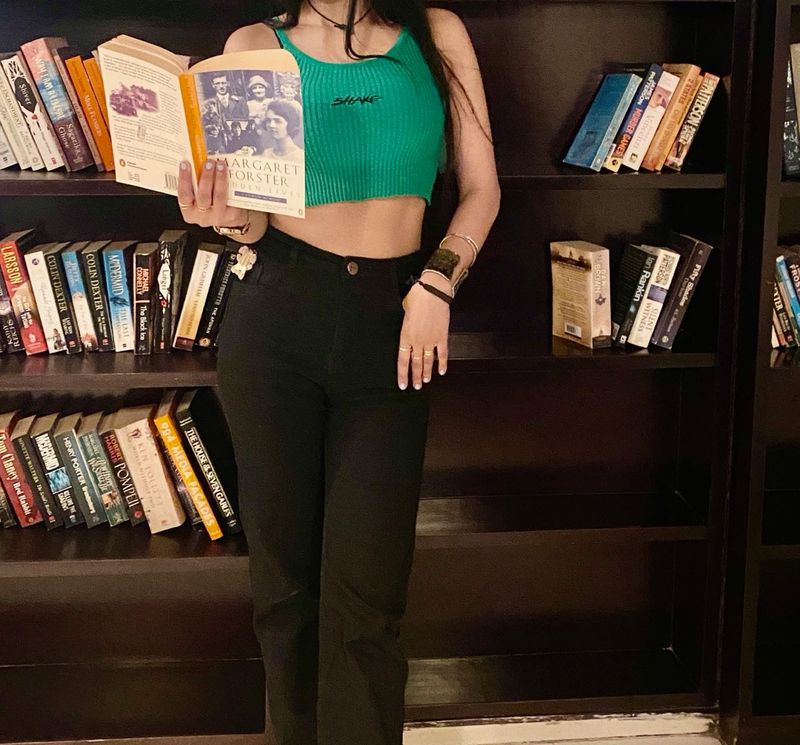 Green Ribbed Crop Tank Top